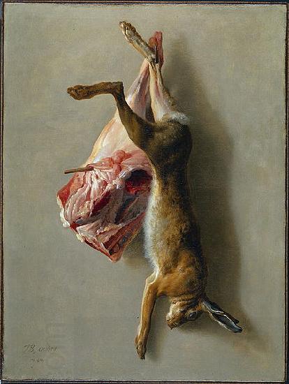 Jean-Baptiste Oudry A Hare and a Leg of Lamb oil painting picture